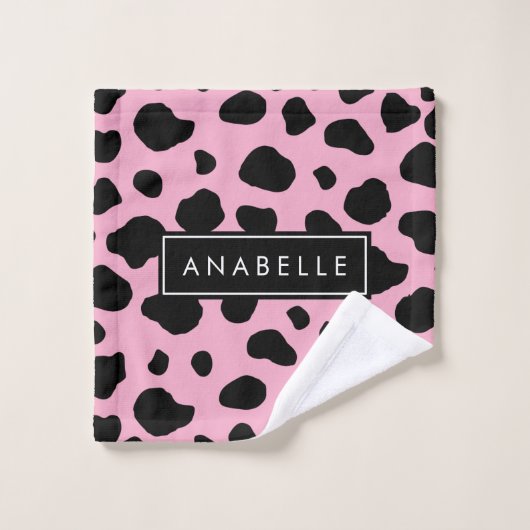 Impression De Vache, Spots De Vache, Vache Rose, V (Gant de toilette)