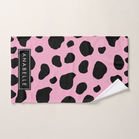 Impression De Vache, Spots De Vache, Vache Rose, V (Serviette à main)