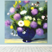 Impression de vase de fleurs de couleur douce (Insitu (Plancher de Bois))