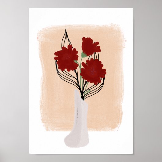 Impression de vase floral aquarelle botanique mini (Devant)