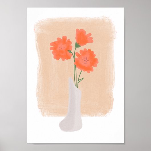 Impression de vase floral aquarelle botanique mini (Devant)
