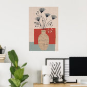 Impression de vase floral de terre cuite moderne d (Bureau à domicile)