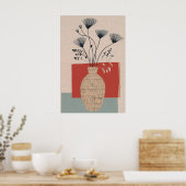 Impression de vase floral de terre cuite moderne d (Cuisine)