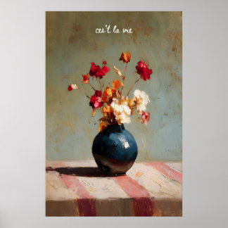 Impression de vase floral peint sur toile