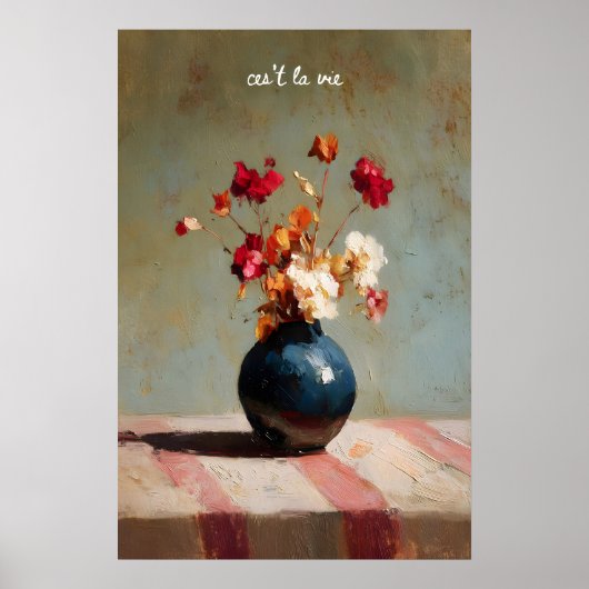 Impression de vase floral peint sur toile (Devant)