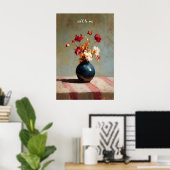 Impression de vase floral peint sur toile (Bureau à domicile)