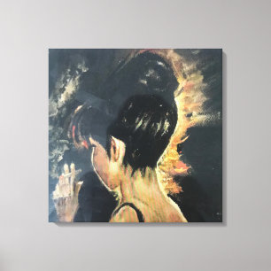 Impression de verre de toile de peinture à l'huile