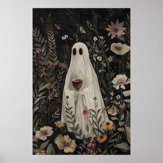 Impression de vin fantôme floral, Halloween de la (Devant)