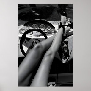 Impression de voiture classique et de talons hauts