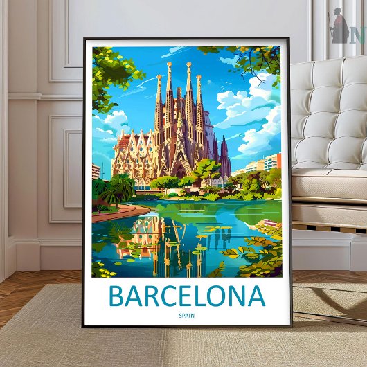 Impression de voyage à Barcelone, décoration mural