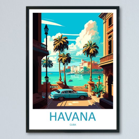 Impression de voyage à La Havane sur toile décorat