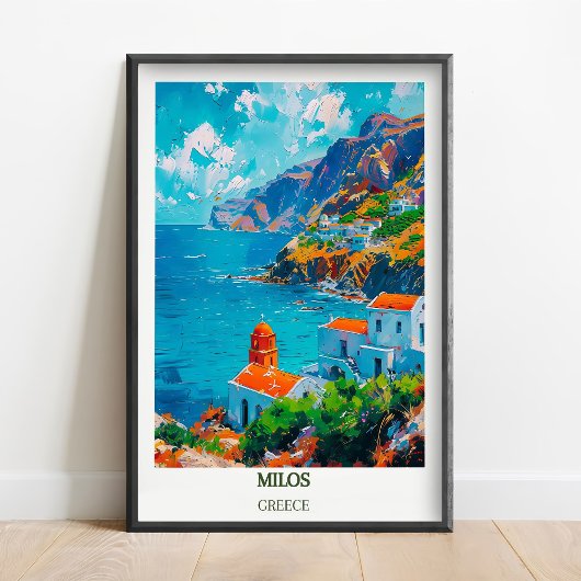 Impression de voyage à Milos, Affiche de voyage à