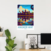 Impression de voyage d'Angkor Wat Mur d'art d'Angk (Bureau à domicile)