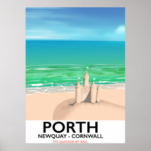 Impression de voyage de château de sable de Porth 