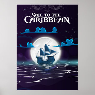Impression de voyage de dessin animé de pirate des