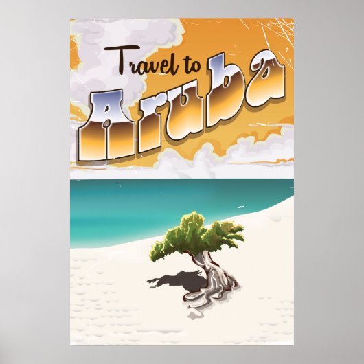 Impression de voyage de plage vintage Aruba (Devant)