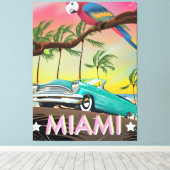 Impression de voyage rétro vintage Miami (Insitu (Plancher de Bois))