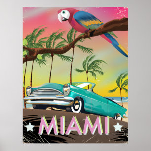 Impression de voyage rétro vintage Miami