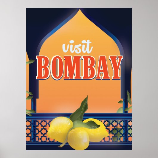 Impression de voyage vintage Bombay. (Devant)