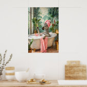 Impression de zèbre au bain, Art mural de spa anim (Cuisine)