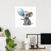 Impression d'éléphant adorable pour la nurserie de (Bureau à domicile)