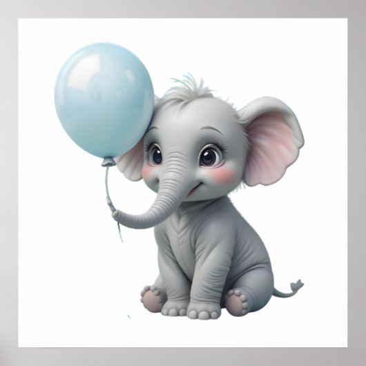 Impression d'éléphant adorable pour la nurserie de (Devant)