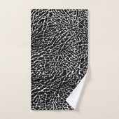 Impression d'éléphant noir et blanc (Serviette à main)