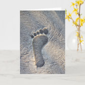 Impression d'empreinte de pas - carte de voeux (Fleur jaune)