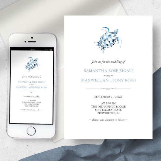 Impression des invitations de mariage de plage ave