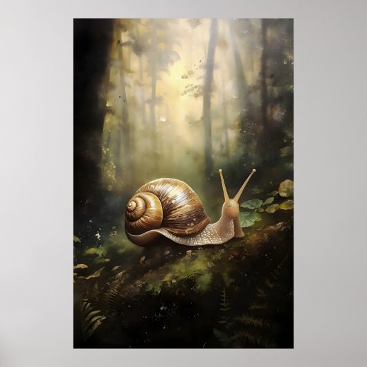 Impression d'escargot dans la forêt automnale, boi (Devant)