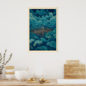 Impression d'étang de lotus de Hasui Kawase, Pont (Cuisine)
