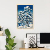 Impression d'hiver de Hasui Kawase, Pins enneigés (Bureau à domicile)