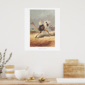 Impression d'illustration d'autruche colorée (Cuisine)