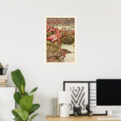 Impression d'illustration de flamant rose vintage (Bureau à domicile)