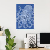 Impression d'octopus en art pointilliste Maximalis (Bureau à domicile)