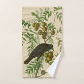Impression d'oiseau Grackle violet d'Audubon Botan (Serviette à main)