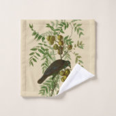 Impression d'oiseau Grackle violet d'Audubon Botan (Gant de toilette)
