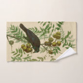 Impression d'oiseau Grackle violet d'Audubon Botan (Serviette à main)