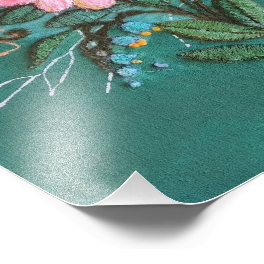 impression d'oiseaux et de fleurs (Coin)