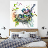 Impression d'oiseaux Infirmière Art - toile étirée (Insitu(Chambre))