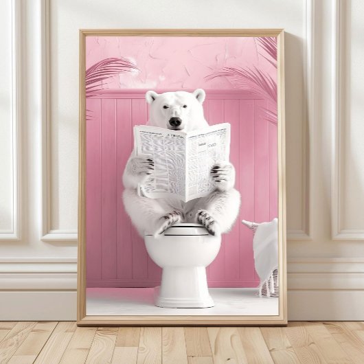 Impression d'ours polaire dans la salle de bain Ou