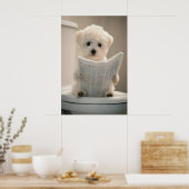 Impression drôle de chiot maltais, mur de salle de (Cuisine)