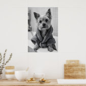 Impression drôle de Yorkshire Terrier en robe de b (Cuisine)