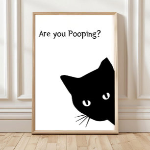 Impression drôle pour salle de bain avec un chat n
