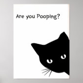 Impression drôle pour salle de bain avec un chat n (Devant)