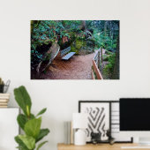 Impression du banc de chemin de forêt (Bureau à domicile)
