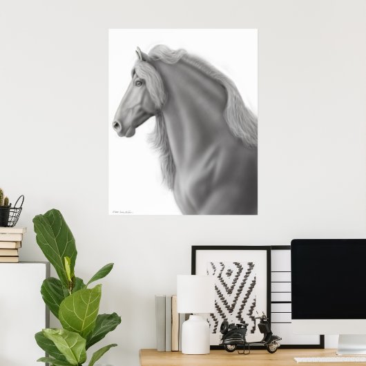 Impression du cheval friésien (Bureau à domicile)