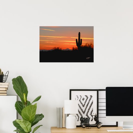 Impression du coucher de soleil Cactus (Bureau à domicile)