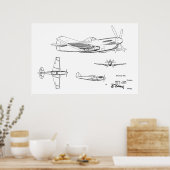 Impression du dessin d'art breveté d'avion 2ÈME GU (Cuisine)