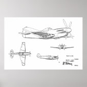 Impression du dessin d'art breveté d'avion 2ÈME GU (Devant)